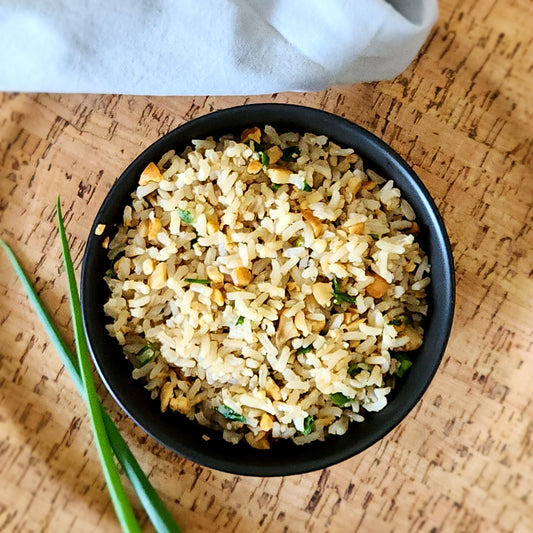 Arroz Integral com Castanha de Cajú e Cebolinha